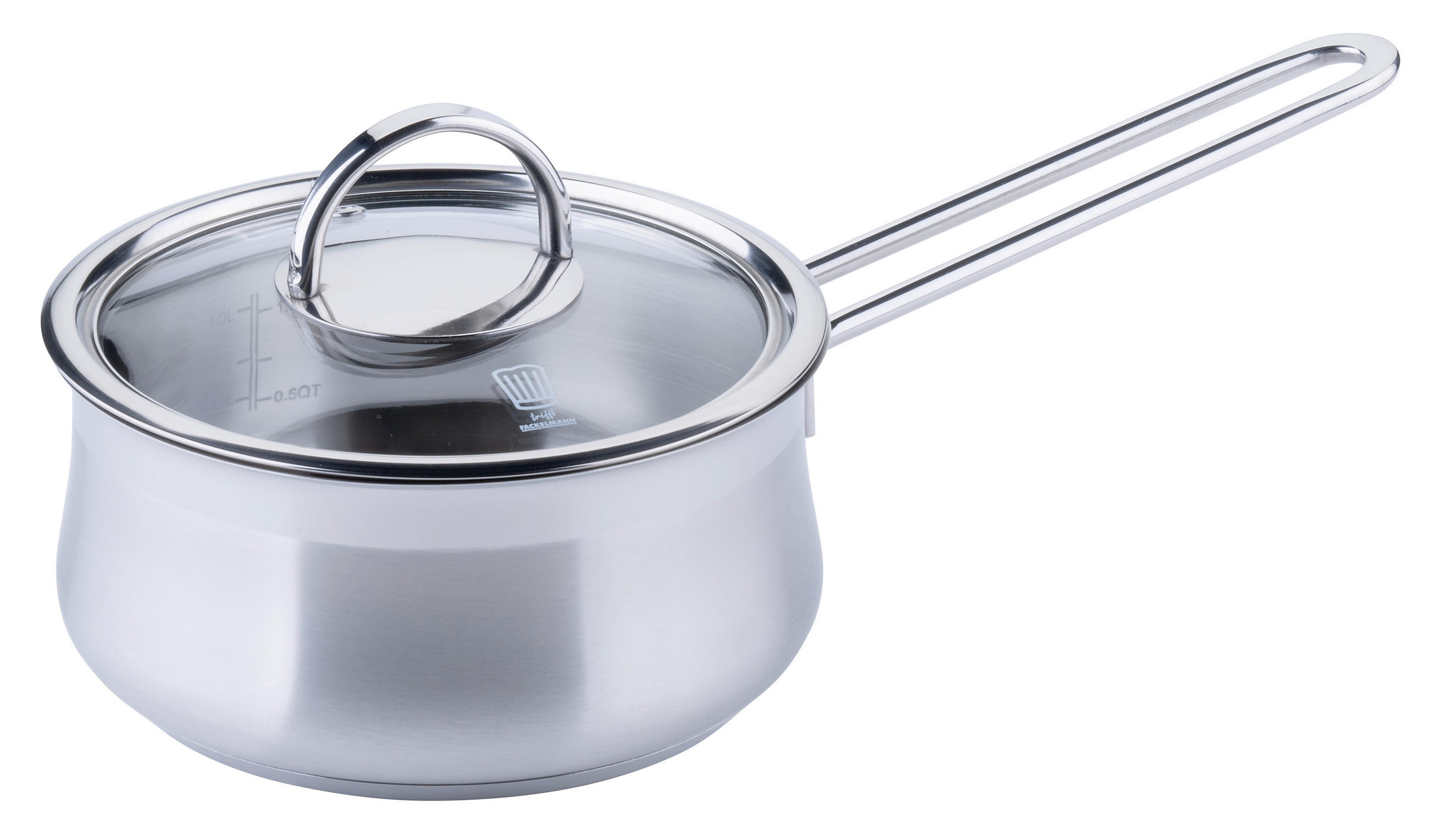 STIELKASSEROLLE Chefkoch 1,5 L  - Silberfarben, Basics, Metall (16cm) - Chefkoch+Fackelmann