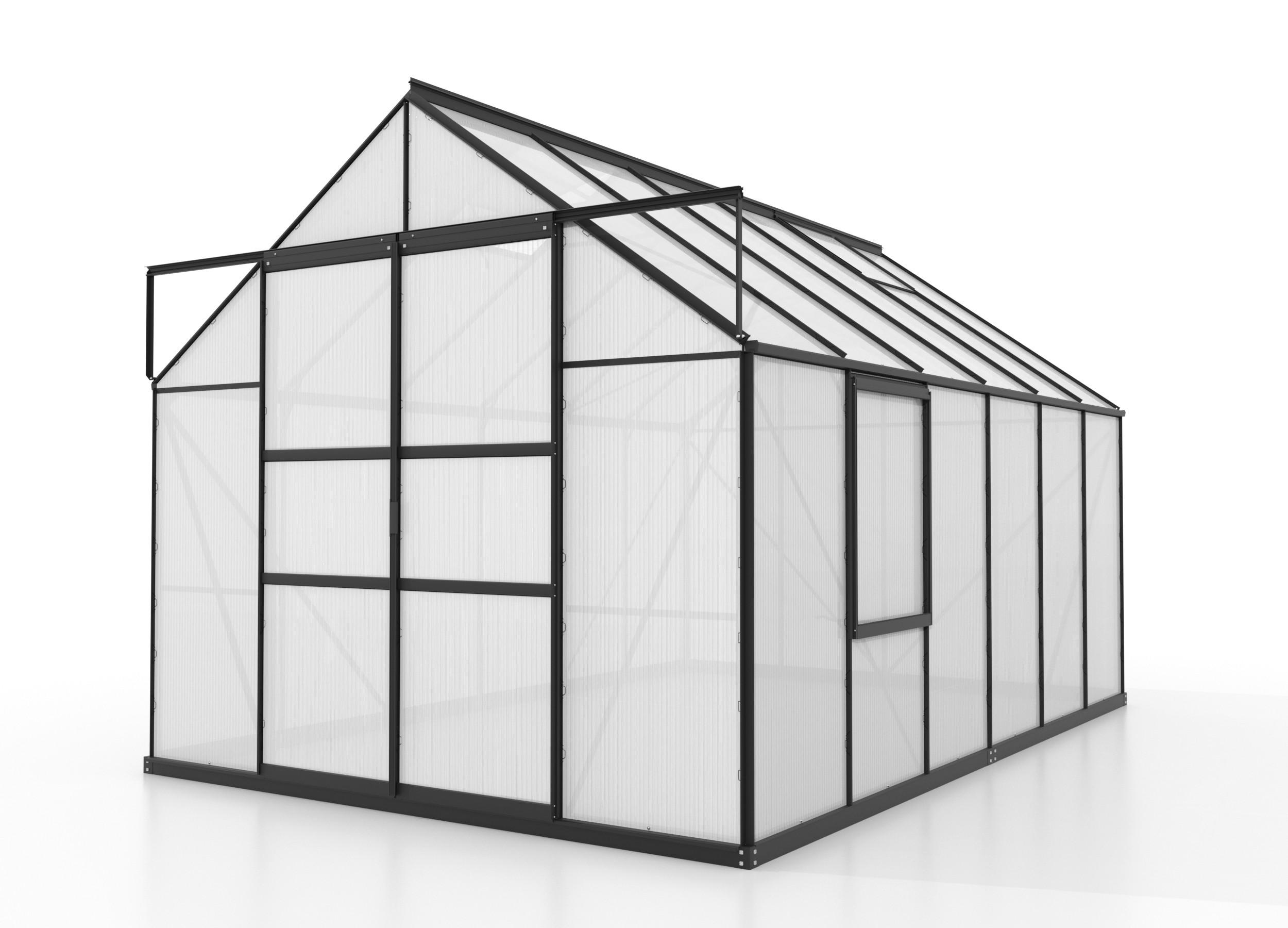 XXXLutz Gewächshausbausatz Schwarz 257x231.8x383 cm