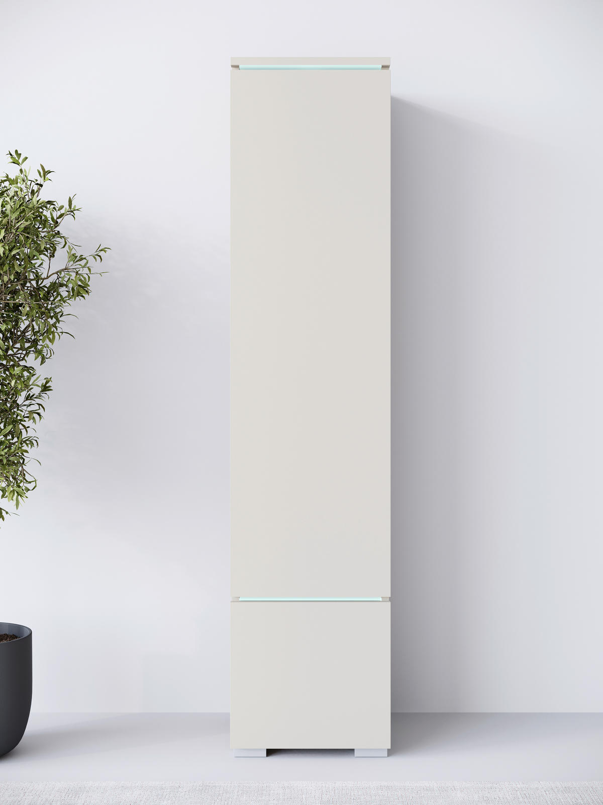 VYSOKÁ SKRINKA - sivá/kašmírová, Design, kompozitné drevo/plast (30/130/33cm) - P & B