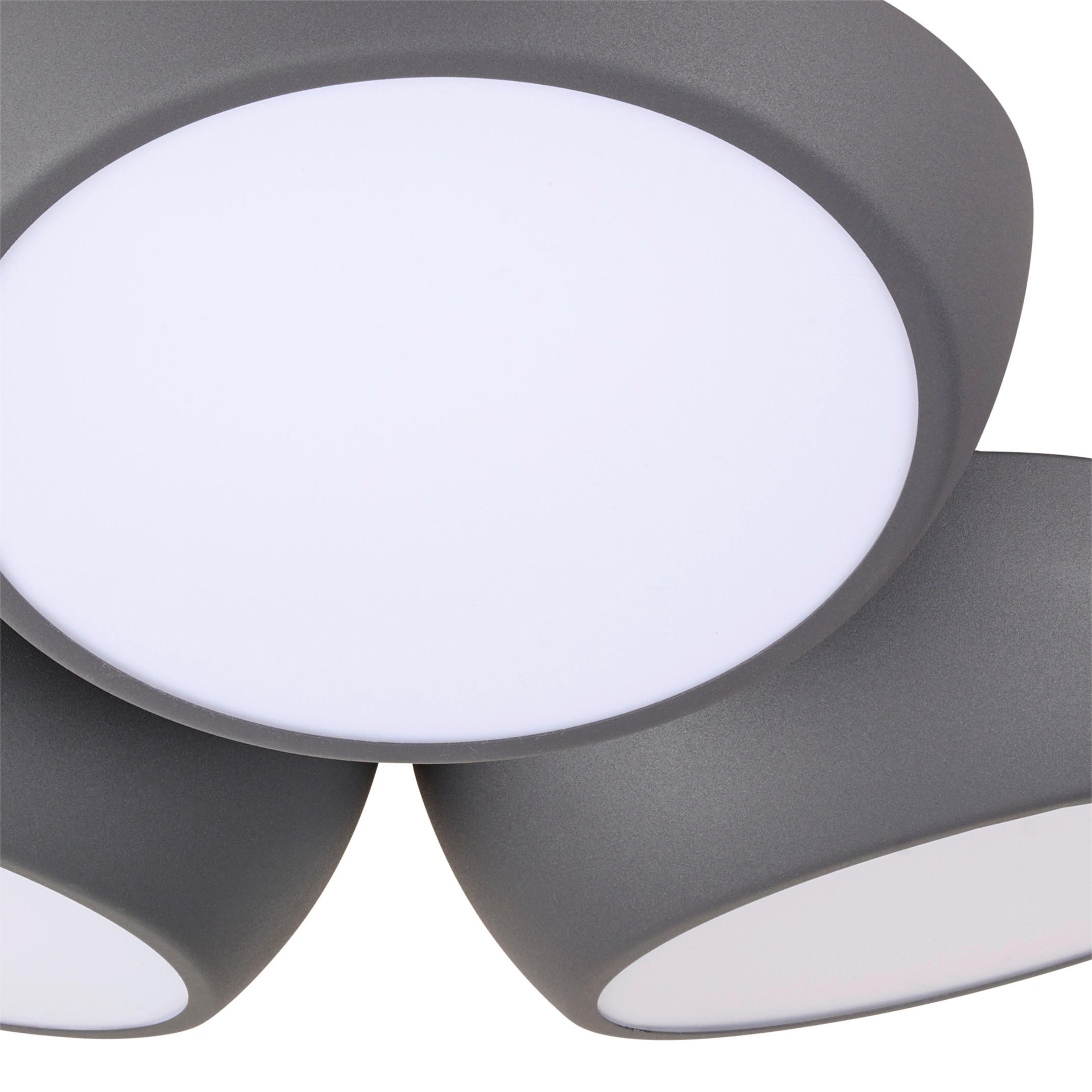 LED-DECKENLEUCHTE Bubbles 52/48,5/12,5 cm   - Anthrazit, LIFESTYLE, Metall (52/48,5/12,5cm) - Novel