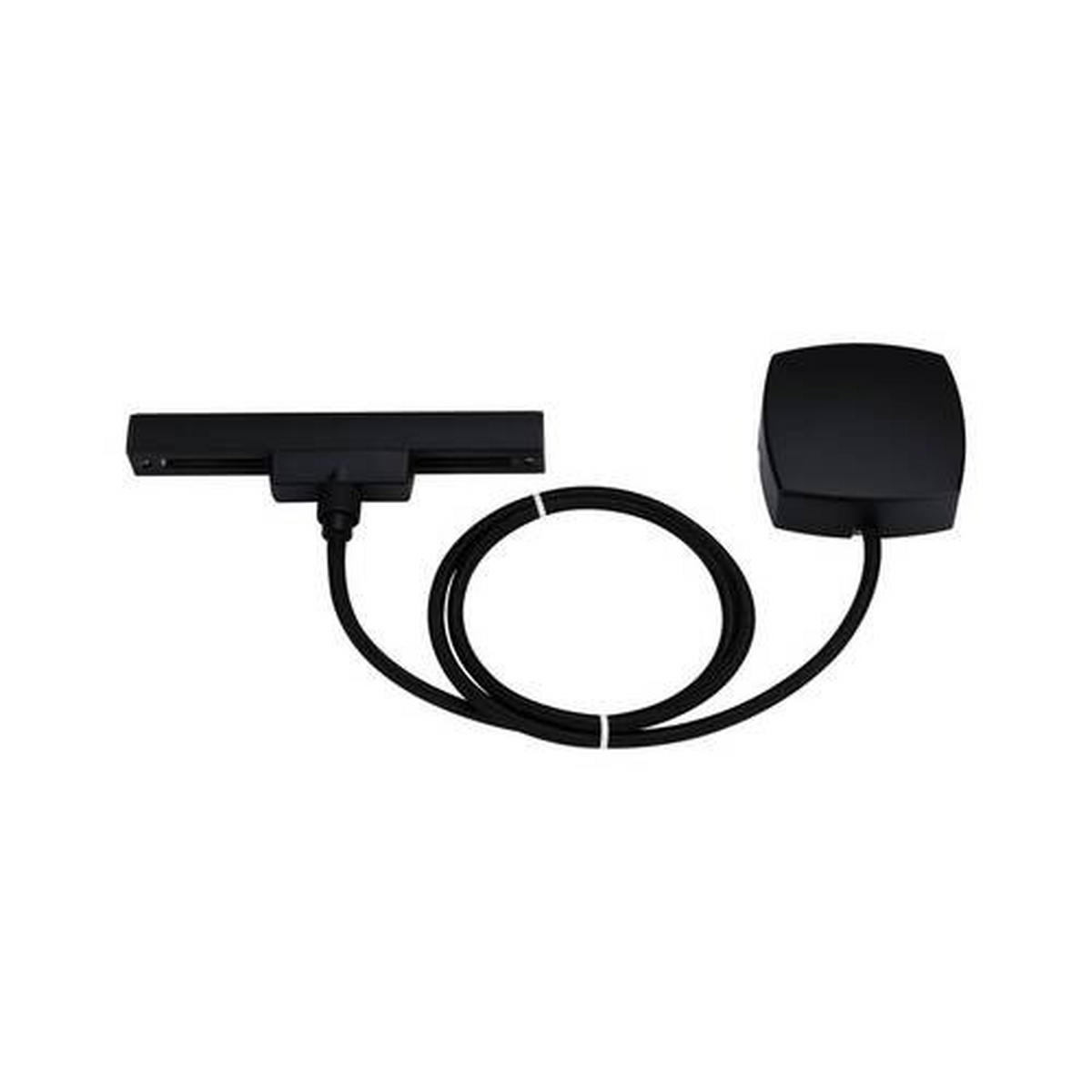 SCHIENENSYSTEM-EINSPEISER URAIL 100/16,5/3,0 cm   - Schwarz, Design, Kunststoff/Metall (100/16,5/3,0cm) - Paulmann