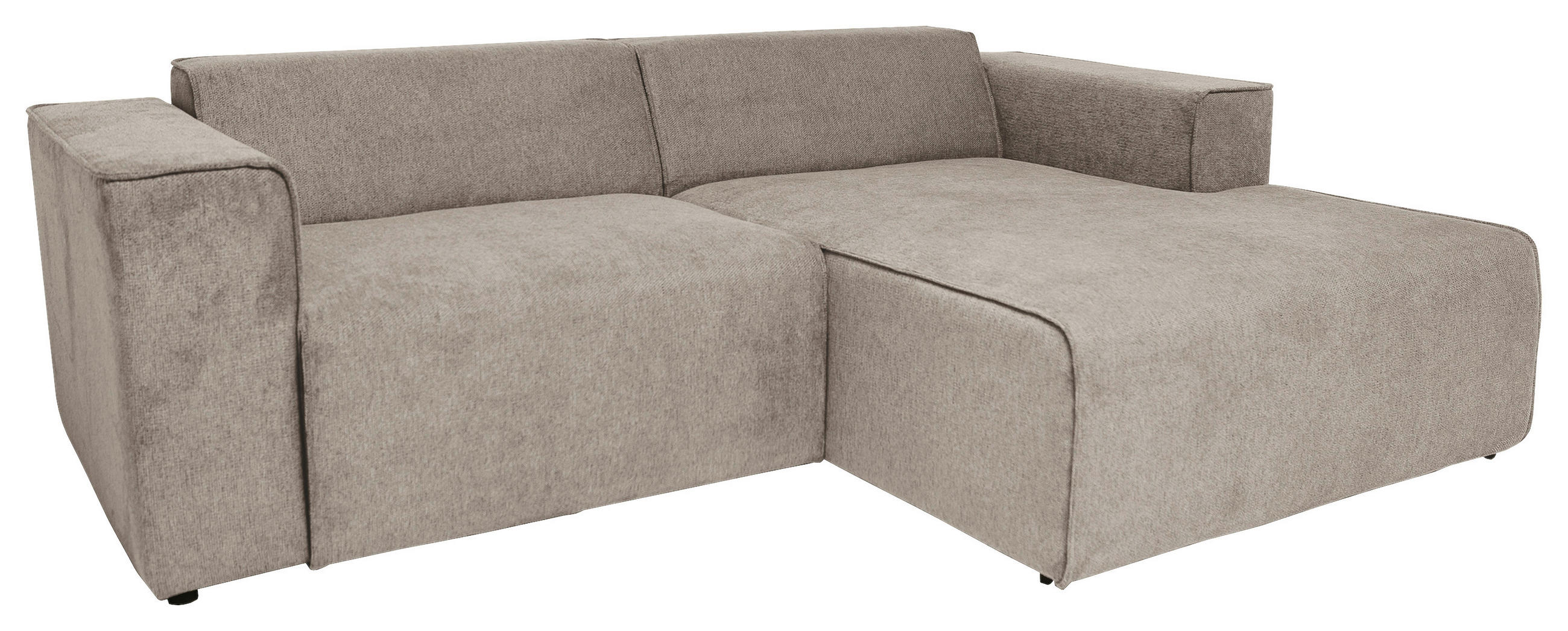 ECKSOFA Taupe Struktur  - Taupe/Graubraun, Design, Kunststoff/Textil (234/161cm) - P & B
