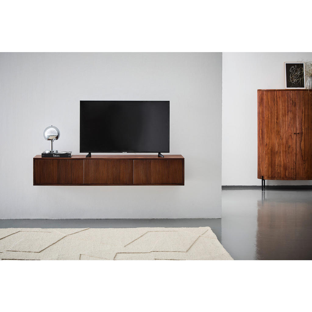 Thumbnail - Livetastic Lowboard, Walnuss, Holz, Mangoholz, massiv, Holz, 160x29x33 cm, Wohnzimmer, Wohnwände, Lowboards