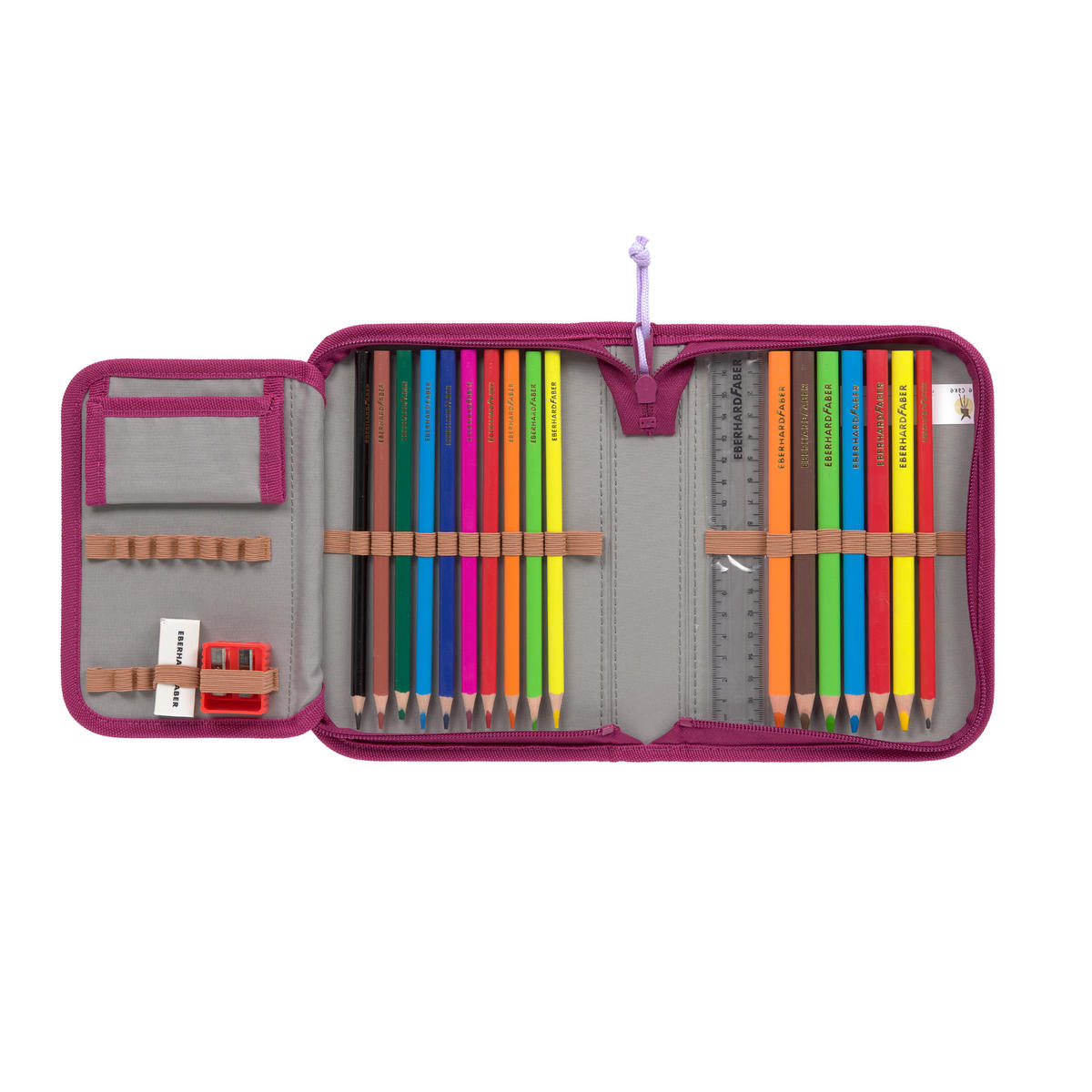 SCHULTASCHENSET - Beere, Basics, Textil (30/25/41,5cm) - Lässig
