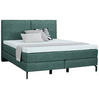 BOXSPRINGBETT 160/200 cm  in Grün  - Schwarz/Grün, Konventionell, Textil/Metall (160/200cm) - Dieter Knoll