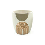 VASE 11.8 cm  - Braun/Weiß, Trend, Keramik (12,7/11,5cm) - Ambia Home