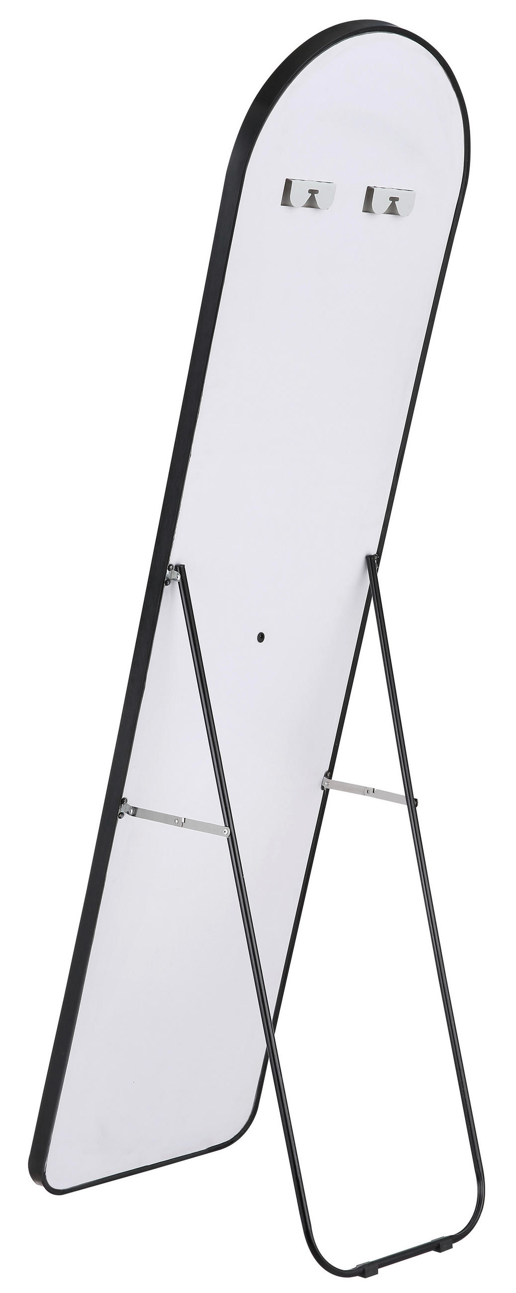 Golvspegel med belysning 40/50/160 cm   - vit/svart, Basics, metall/glas (40/50/160cm) - Best Price