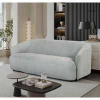 3-SITZER-SOFA Bouclé Mintgrün  - Schwarz/Mintgrün, MODERN, Kunststoff/Textil (197/69/92cm) - MID.YOU