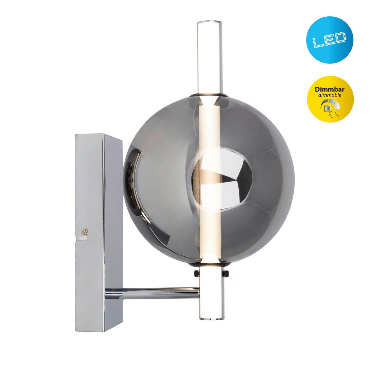LED-WANDLEUCHTE Nova 18/22,2/31,3 cm   - Design, Glas/Metall (18/22,2/31,3cm) - Näve