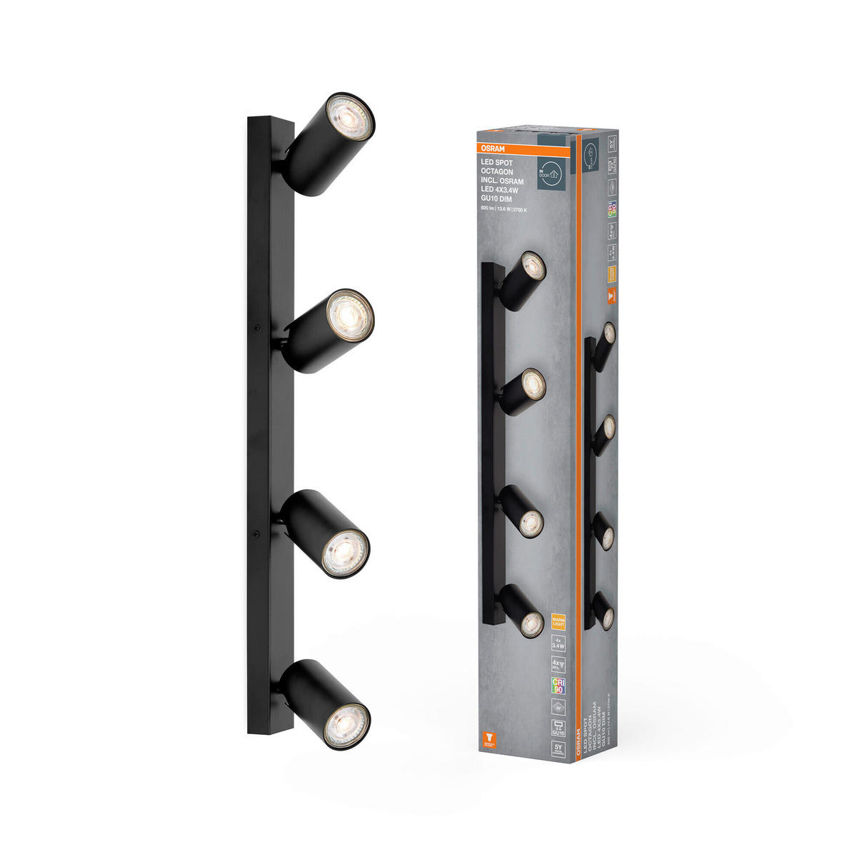 LED-STRAHLER 60/6/14 cm   - Schwarz, Basics, Metall (60/6/14cm) - Osram