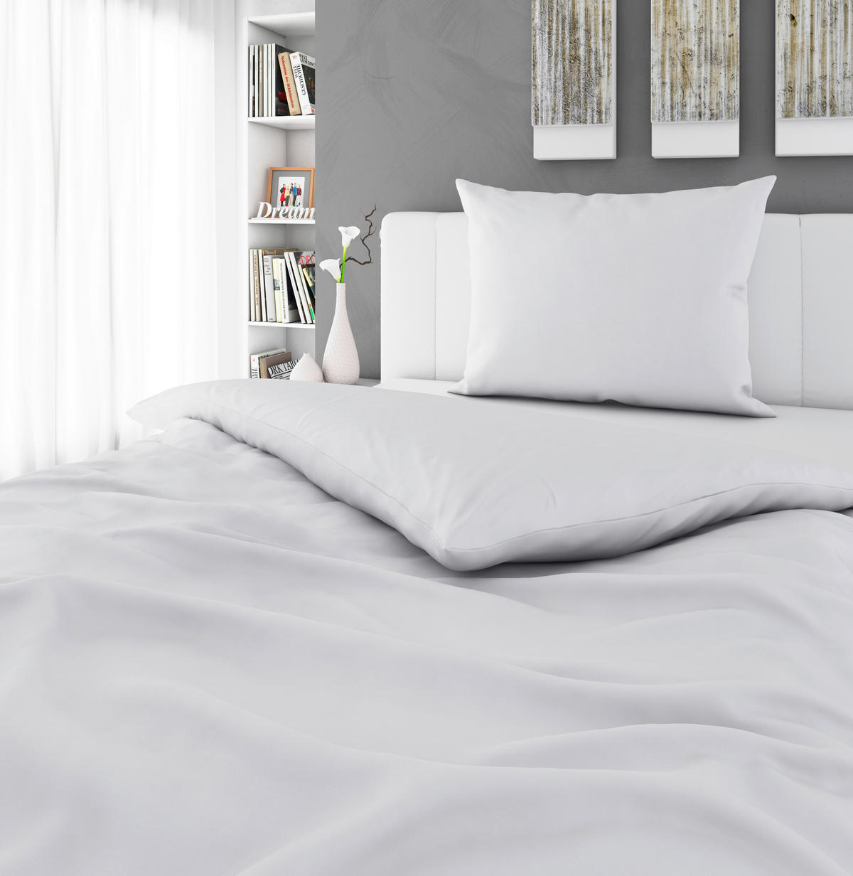 POSTELJINA 140/200 cm  MANCHESTER  - bijela, Basics, tekstil (140/200cm) - Novel