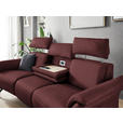 TRAPEZSOFA in Echtleder Bordeaux  - Bordeaux/Schwarz, KONVENTIONELL, Leder/Metall (221/103/95cm) - Dieter Knoll