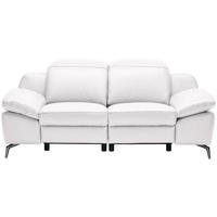 KÉTÜLÉSES KANAPÉ bőr fehér  - krómszínű/fekete, Design, műanyag/bőr (194/83-99/110cm) - Celina Home