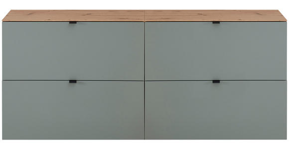 GARDEROBE 5-teilig in 255/179/37 cm - Salbeigrün/Eiche Artisan, Design, Holzwerkstoff (255/179/37cm) - Voleo