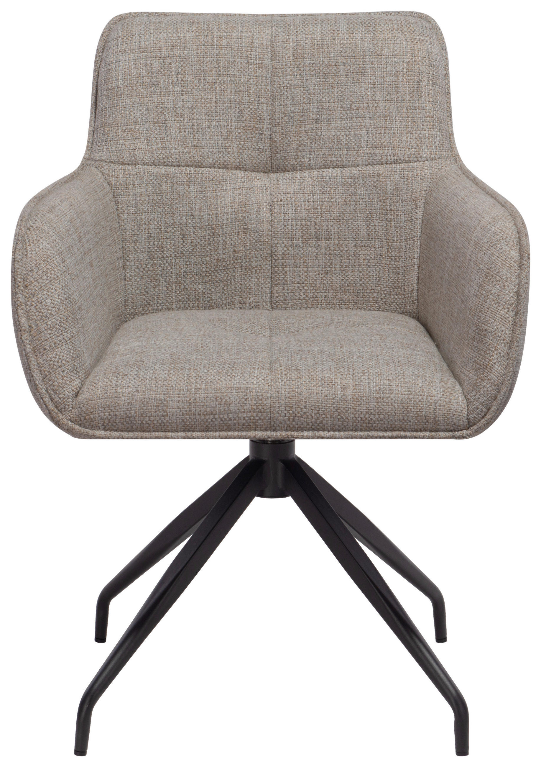 ARMLEHNSTUHL  in Eisen Mikrofaser  - Beige/Schwarz, Design, Textil/Metall (63/84/62cm) - Novel