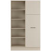 MEHRZWECKSCHRANK 120/206,2/58 cm  in Hellgrau  - Hellgrau/Schwarz, Basics, Holzwerkstoff/Metall (120/206,2/58cm) - Impuls