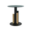 BEISTELLTISCH 46/46/52 cm Grau, Goldfarben rund  - Goldfarben/Grau, Design, Glas/Metall (46/46/52cm) - Kayoom