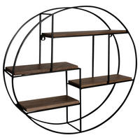 WANDREGAL  - Schwarz, Design, Holz/Metall (70/70/18cm) - MID.YOU
