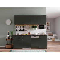 KÜCHENBLOCK 195 cm   Grau, Eichefarben  - Eichefarben/Grau, Basics, Holzwerkstoff (195cm) - Respekta