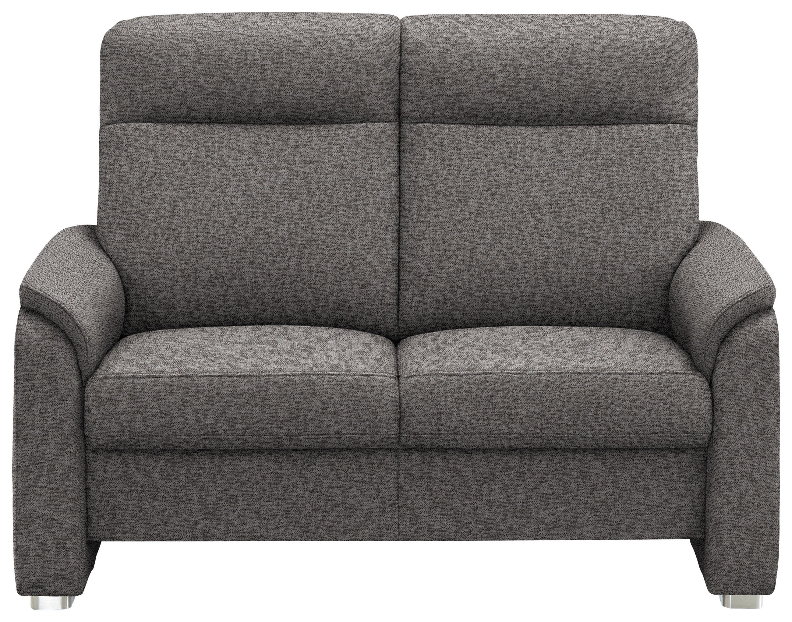 2-SITZER-SOFA  in Flachgewebe Dunkelbraun  - Dunkelbraun/Alufarben, KONVENTIONELL, Textil/Metall (156/107/95cm) - Beldomo Comfort