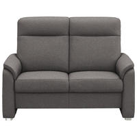 2-SITZER-SOFA  in Flachgewebe Dunkelbraun  - Dunkelbraun/Alufarben, KONVENTIONELL, Textil/Metall (156/107/95cm) - Beldomo Comfort