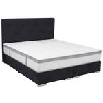 BOXSPRINGBETT 180/200 cm  in Dunkelblau  - Chromfarben/Dunkelblau, KONVENTIONELL, Kunststoff/Textil (180/200cm) - Carryhome