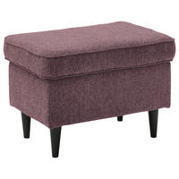 HOCKER in Textil, Holzwerkstoff Aubergine  - Aubergine/Schwarz, Basics, Holzwerkstoff/Textil (63/43/42cm) - MID.YOU