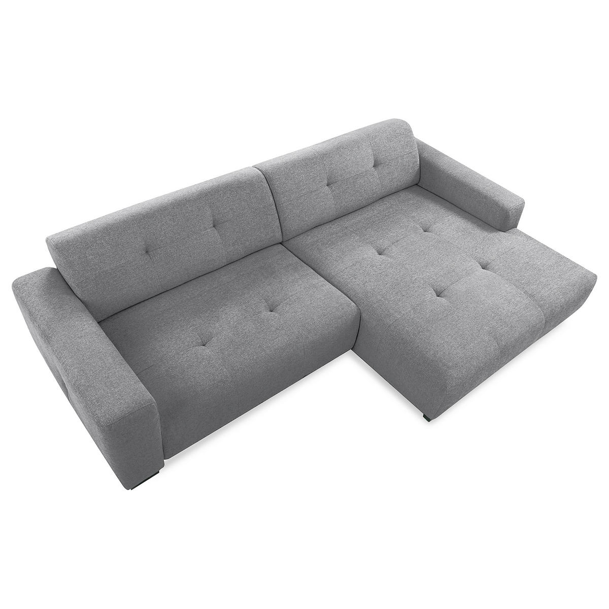 ECKSOFA AUSTIN Grau Flachgewebe Sitztiefenverstellung  - Schwarz/Grau, Design, Kunststoff/Textil (286/169cm) - Livetastic