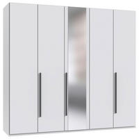 DREHTÜRENSCHRANK 5-türig Graphitfarben, Weiß  - Graphitfarben/Weiß, MODERN, Glas/Holzwerkstoff (225/208/58cm) - Chameo