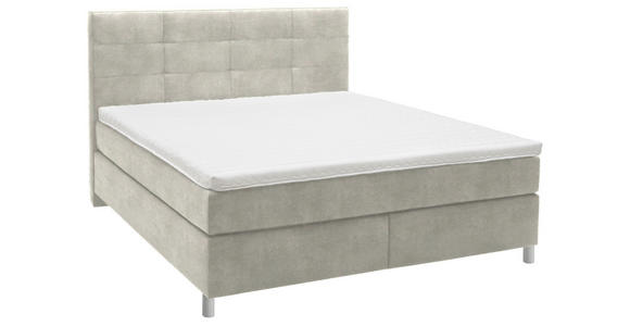 BOXSPRINGBETT 160/200 cm in Ecru - Chromfarben/Ecru, KONVENTIONELL, Kunststoff/Textil (160/200cm) - Voleo