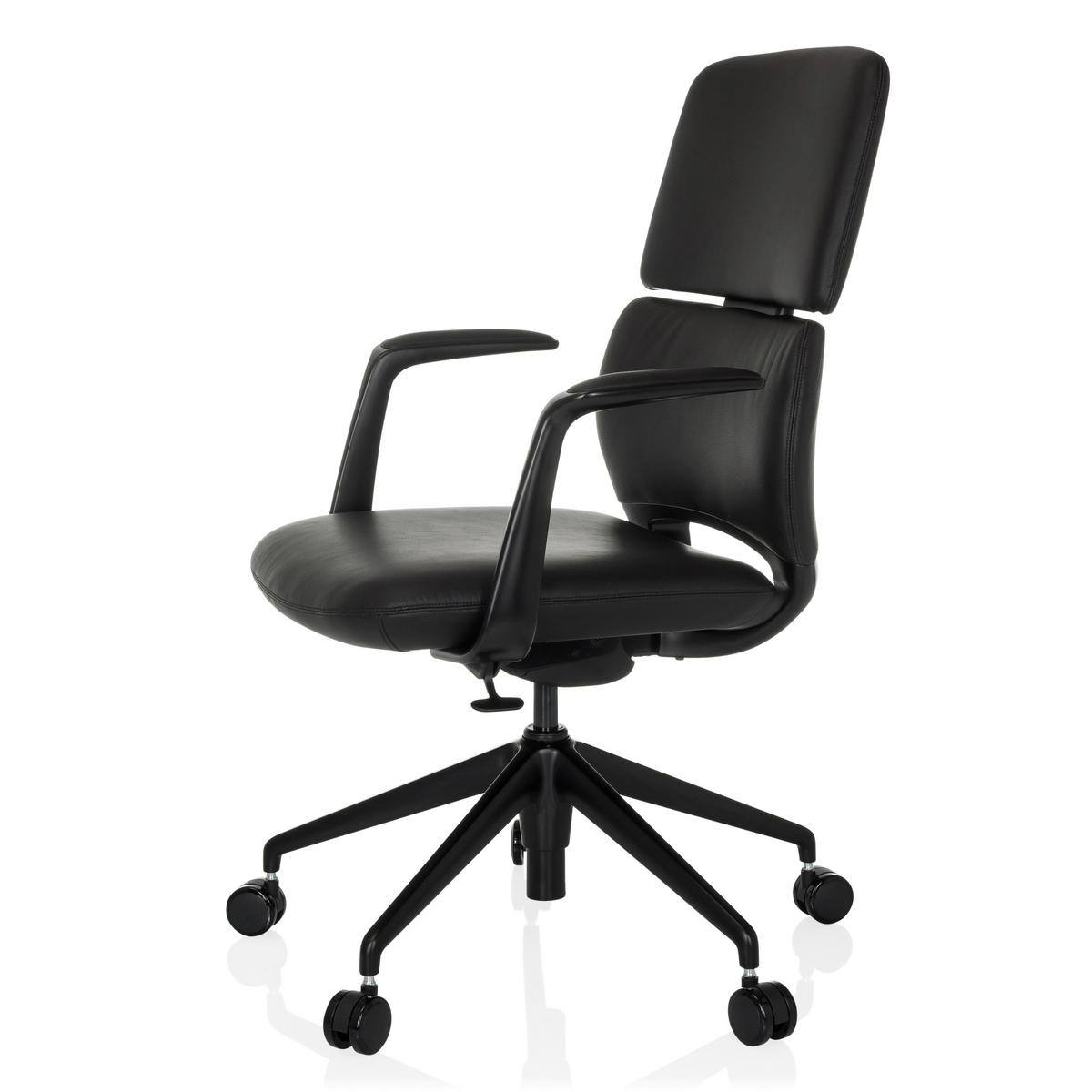 DREHSTUHL  - Schwarz, MODERN, Leder/Kunststoff (62/98-108/60cm) - MID.YOU