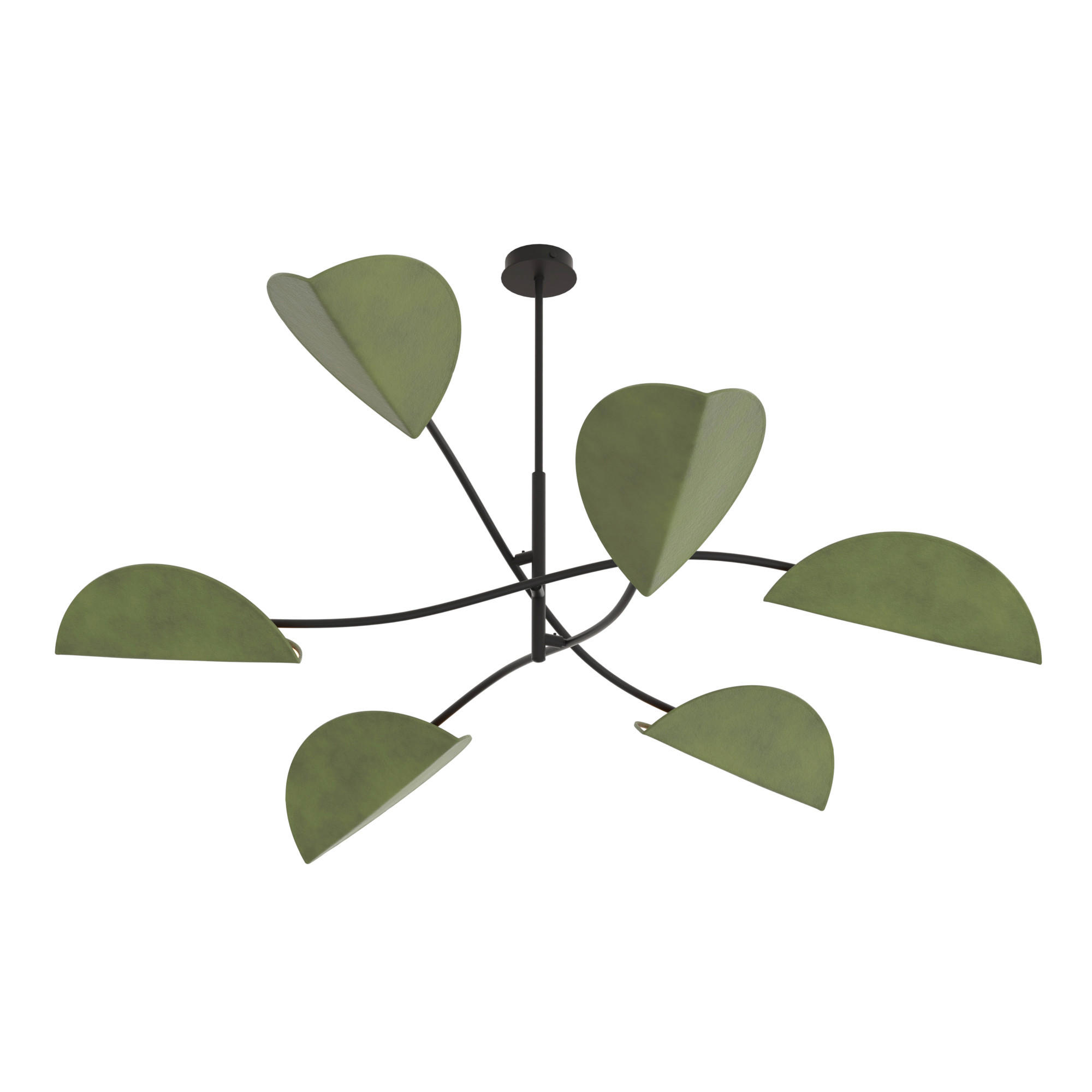 XXXLutz Deckenleuchte Lotus Schwarz, Smaragdgrün 105x59x105 cm