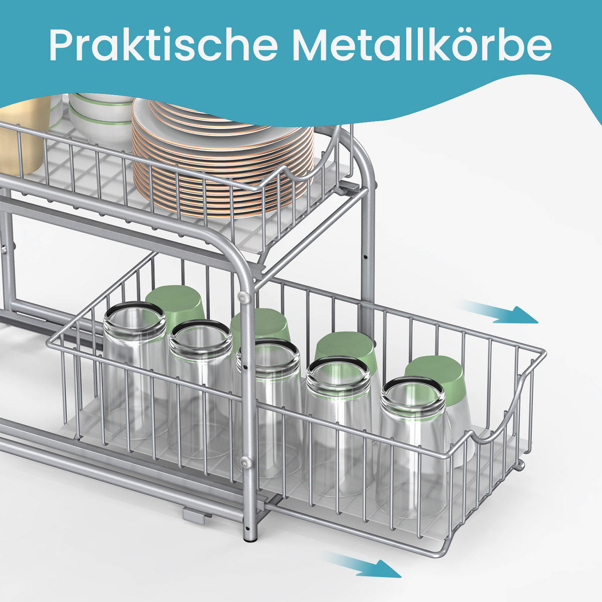 SERVIERWAGEN in Silberfarben  - Silberfarben, Basics, Metall (36,5/31,5/21cm)