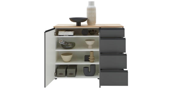 SIDEBOARD 135/102/41 cm  - Eichefarben/Schwarz, Design, Holz/Holzwerkstoff (135/102/41cm) - Dieter Knoll