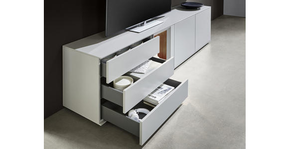 WOHNWAND 300/199/47 cm in Grau - Schwarz/Grau, Design, Glas/Holzwerkstoff (300/199/47cm) - Dieter Knoll