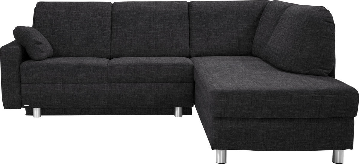 ECKSOFA in Chenille Anthrazit  227/208 cm  - Anthrazit/Alufarben, KONVENTIONELL, Textil/Metall (227/208cm) - Sedda