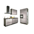 ECKKÜCHE 220/120 cm  in Hellgrau, Graphitfarben, Schwarz  - Chromfarben/Hellgrau, Design, Holzwerkstoff/Metall (220/120cm) - Xora