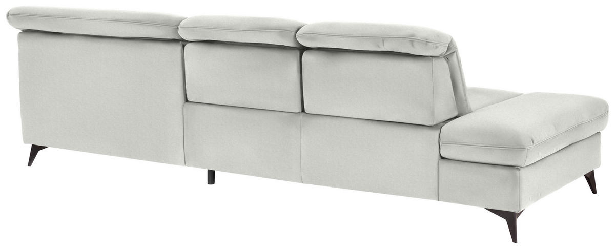 ECKSOFA Chenille Ecru  - Ecru/Schwarz, Design, Textil/Metall (288/198cm) - Beldomo Style