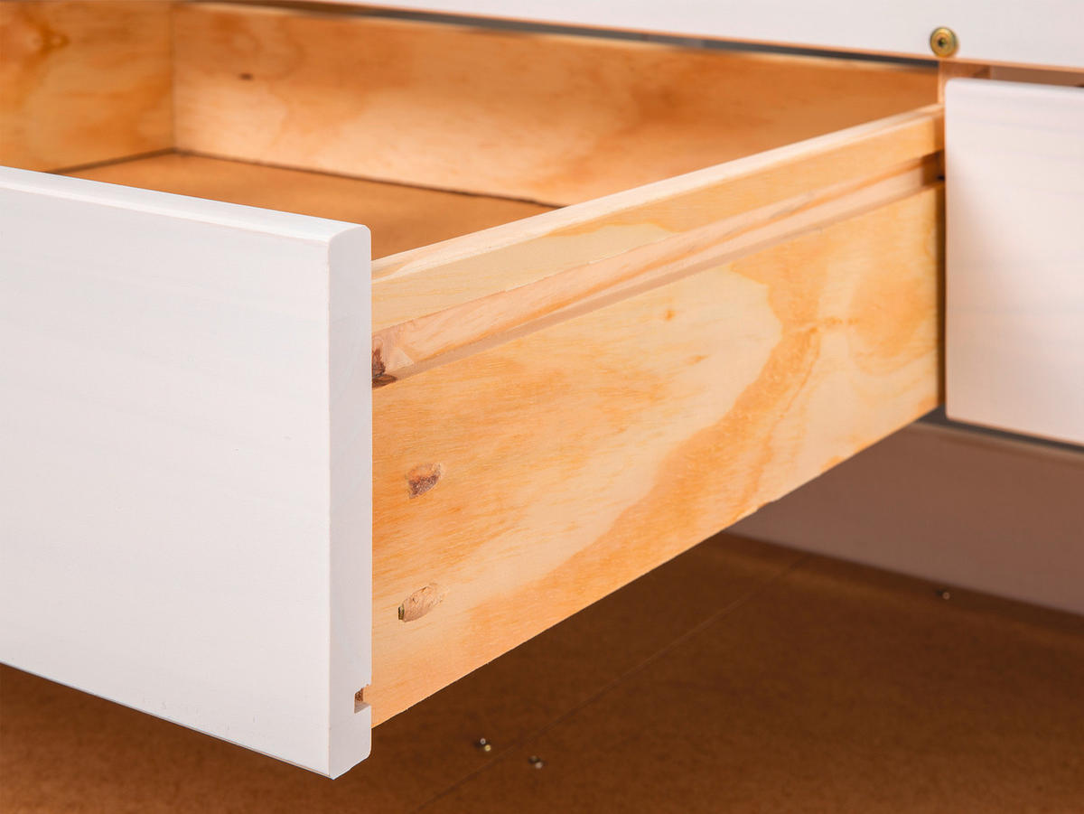 AUSZIEHBETT 90/190 cm  in Weiß  - Braun/Naturfarben, MODERN, Holz/Holzwerkstoff (90/190cm) - MID.YOU