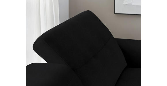 ECKSOFA in Echtleder Schwarz 305/163 cm - Eichefarben/Schwarz, Design, Leder/Holz (305/163cm) - Novel