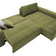 ECKSOFA in Samt Grün  - Silberfarben/Grün, Design, Holz/Textil (293/195cm) - Cantus