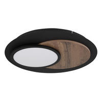 LED-DECKENLEUCHTE  48/5,6 cm    - Weiss/Dunkelbraun, Natur, Holzwerkstoff/Kunststoff (48/5,6cm) - Globo