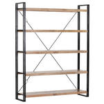 REGAL  155/200/40 cm Naturfarben, Schwarz  - Schwarz/Naturfarben, Design, Holz/Metall (155/200/40cm) - Landscape