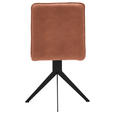 STUHL Lederlook Rotbraun, Schwarz  - Rotbraun/Schwarz, Design, Textil/Metall (46,5/87/64cm) - Voleo