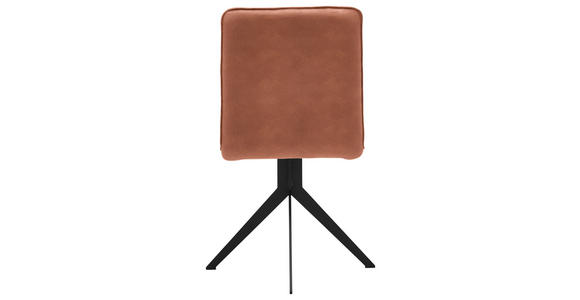 STUHL Lederlook Rotbraun, Schwarz  - Rotbraun/Schwarz, Design, Textil/Metall (46,5/87/64cm) - Voleo