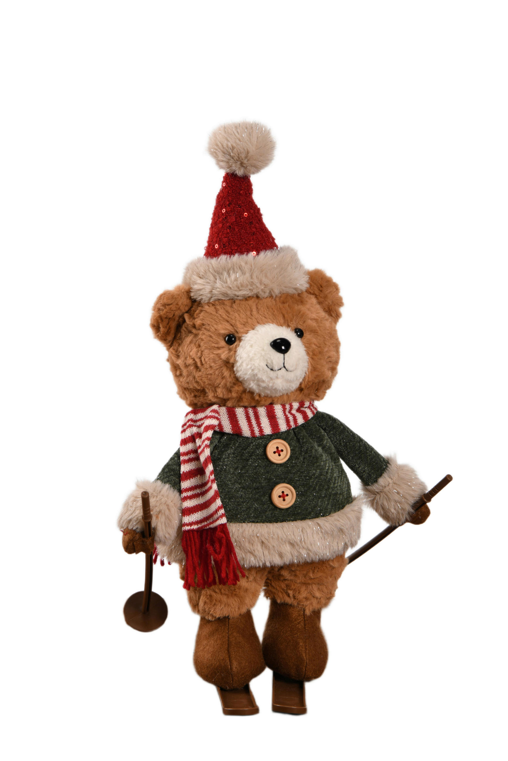 DEKORAČNÍ MEDVĚD - bílá/zelená, Lifestyle, dřevo/plast (20/42/20cm) - X-Mas