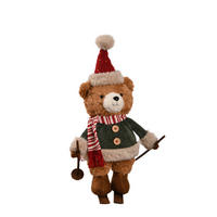 DEKORAČNÍ MEDVĚD - bílá/zelená, Lifestyle, dřevo/plast (20/42/20cm) - X-Mas