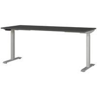 SCHREIBTISCH 180/80/72-118 cm  in Graphitfarben, Silberfarben  - Silberfarben/Graphitfarben, MODERN, Holzwerkstoff/Metall (180/80/72-118cm) - Novel
