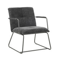 SESSEL 65/80/68 cm  in Chenille Schwarz  - Schwarz, MODERN, Textil/Metall (65/80/68cm) - MID.YOU