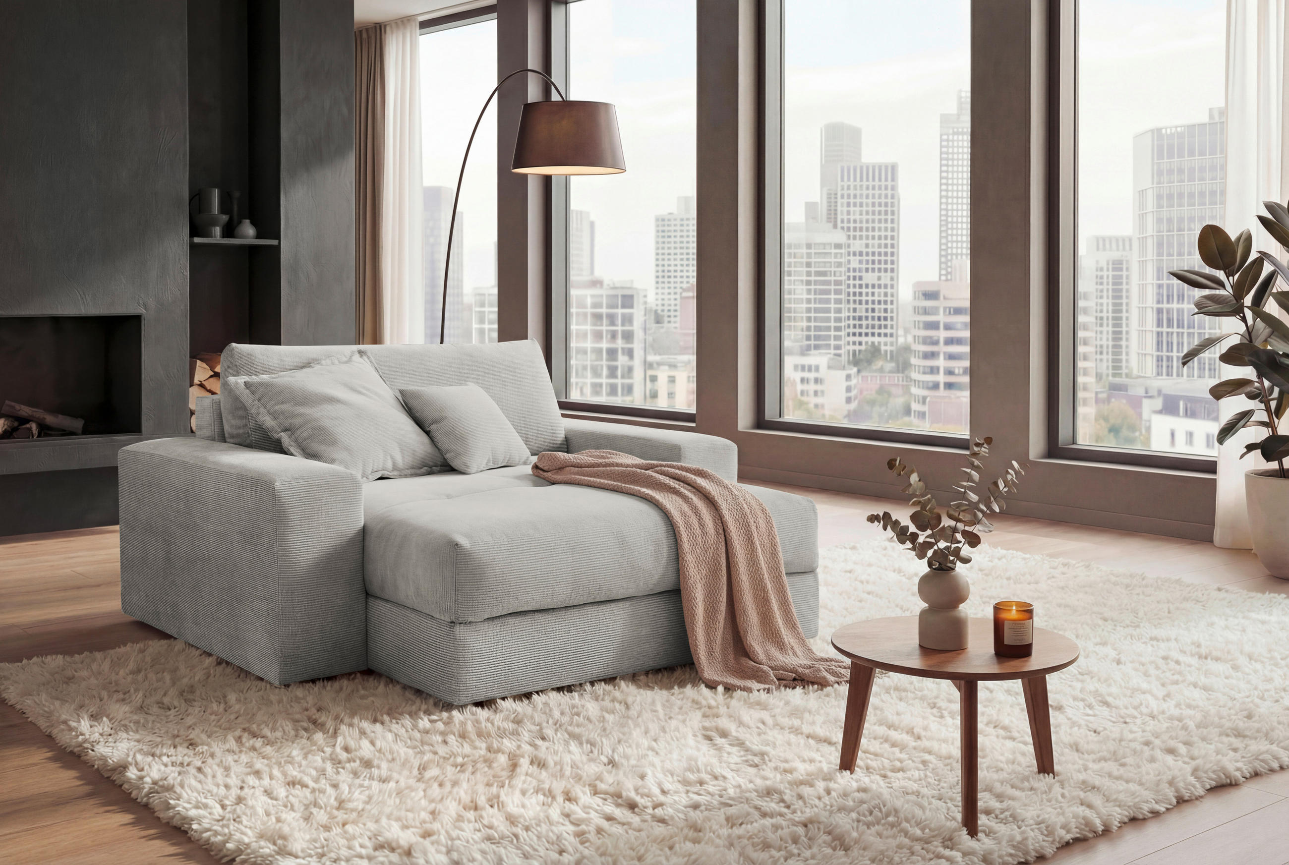 XXL-SESSEL - Beige/Schwarz, MODERN, Textil (180/70/180cm) - Livetastic